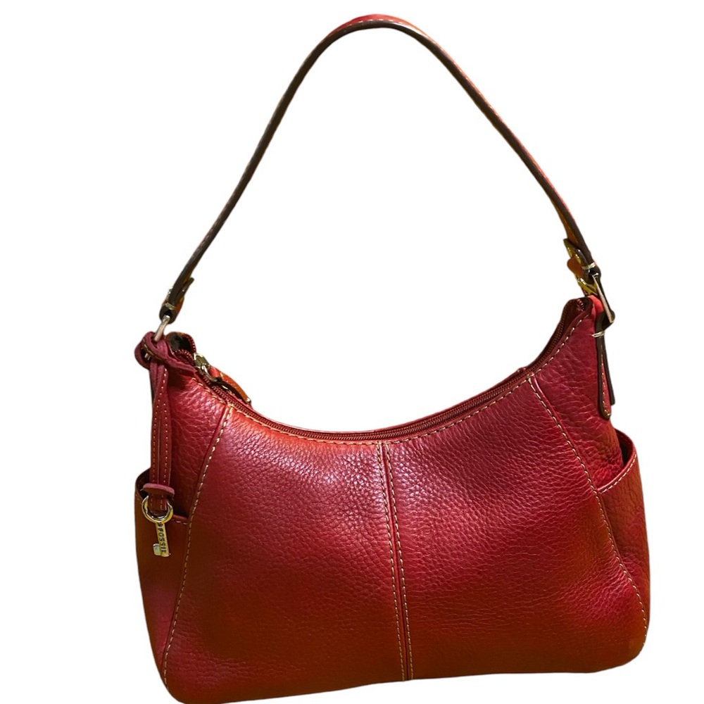 Fossil Red Leather Shoulder Bag